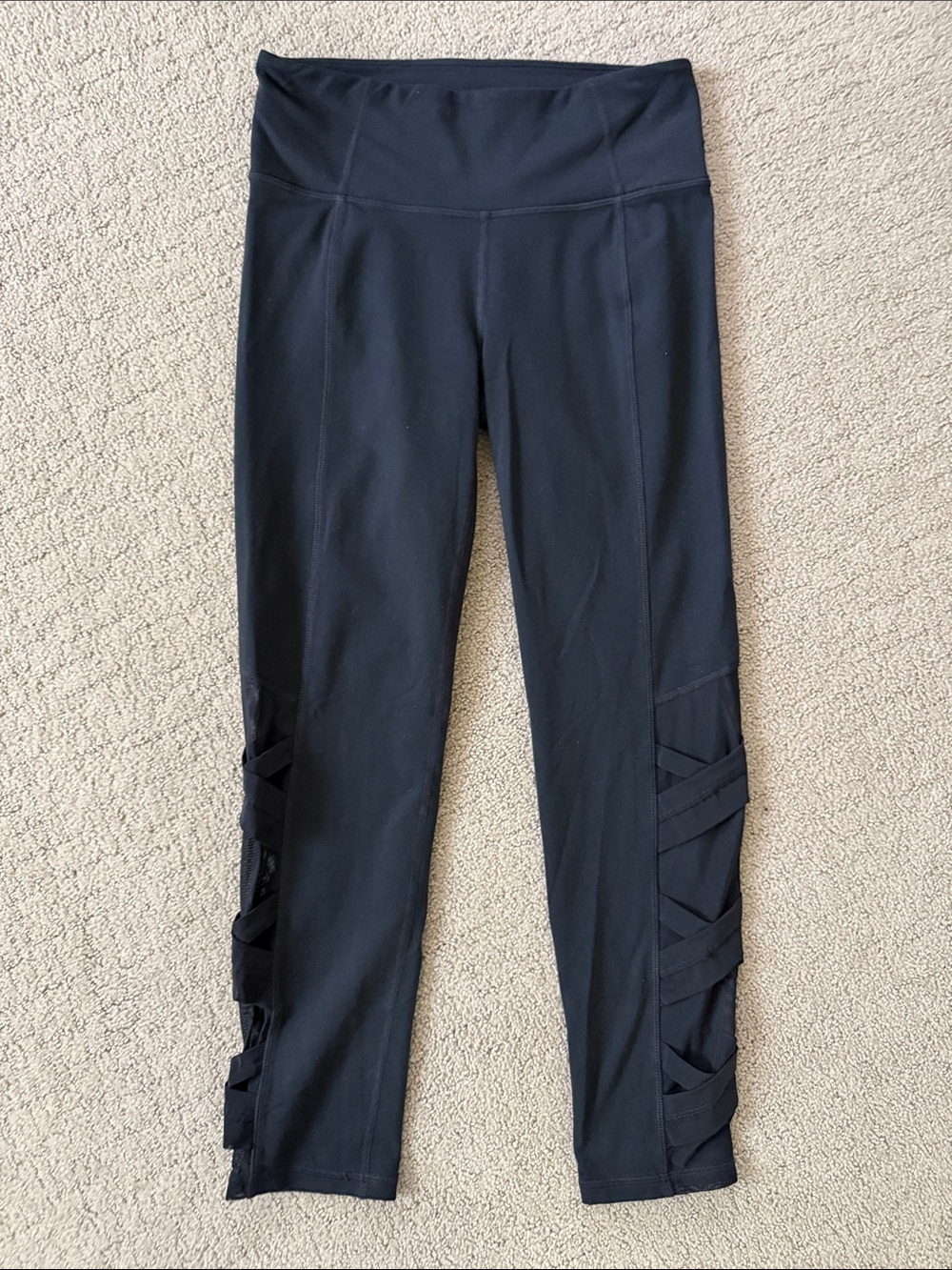 Athleta Black Crisscross Side Leggings